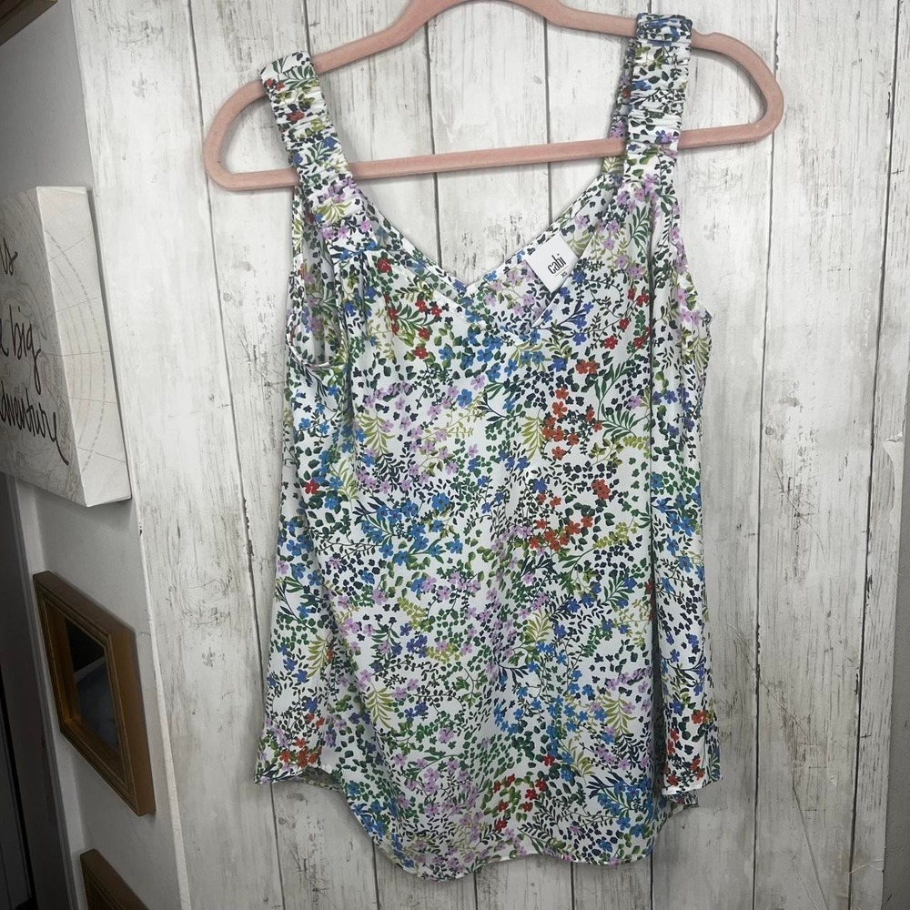 Cabi Floral Tank XS Spring Summer Transition Sleeveless
